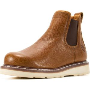 image:imageSUREWAY Mens Slip On Chlesea Work Boots for Men  Soft ToeLightweight ComfortableFull Grain LeatherSlipresistant Wedge SoleLight Brown