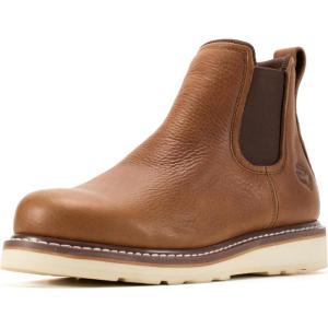 image:imageSUREWAY Mens Slip On Chlesea Work Boots for Men  Soft ToeLightweight ComfortableFull Grain LeatherSlipresistant Wedge SoleTobacco