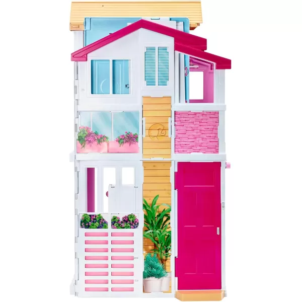 Barbie Doll House Playset 3Story Townhouse with 4 Rooms ampamp Rooftop Lounge Furniture ampamp Accessories Including Swinging Chair Amazon Exclusive