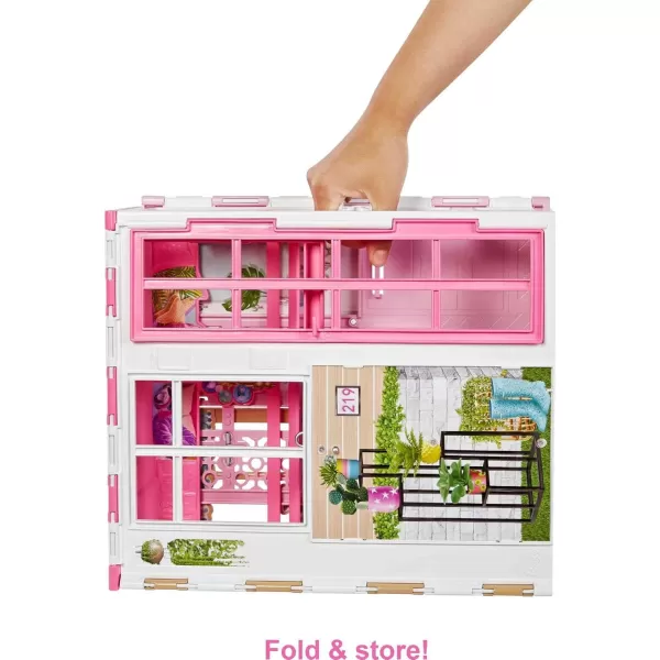 Barbie Doll House with Furniture ampamp Accessories Including Pet Puppy 4 Play Areas Kitchen Loft Bed Bathroom ampamp Dining Room