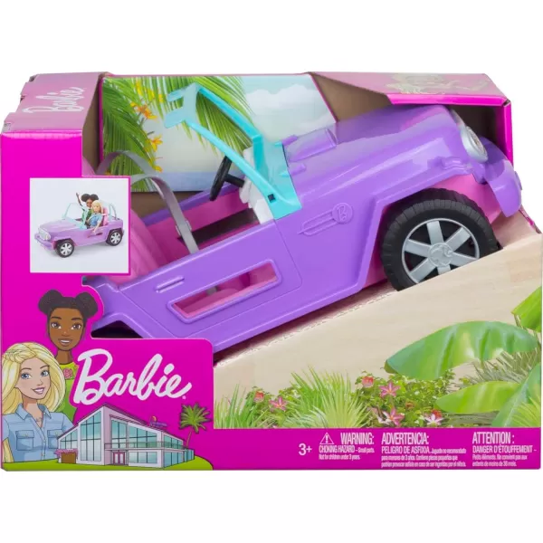 Barbie Toy Car DollSized SUV Purple OffRoad Vehicle with 2 Pink Seats ampamp Treaded Rolling WheelsMulticolor