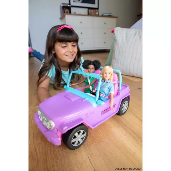 Barbie Toy Car DollSized SUV Purple OffRoad Vehicle with 2 Pink Seats ampamp Treaded Rolling WheelsMulticolor