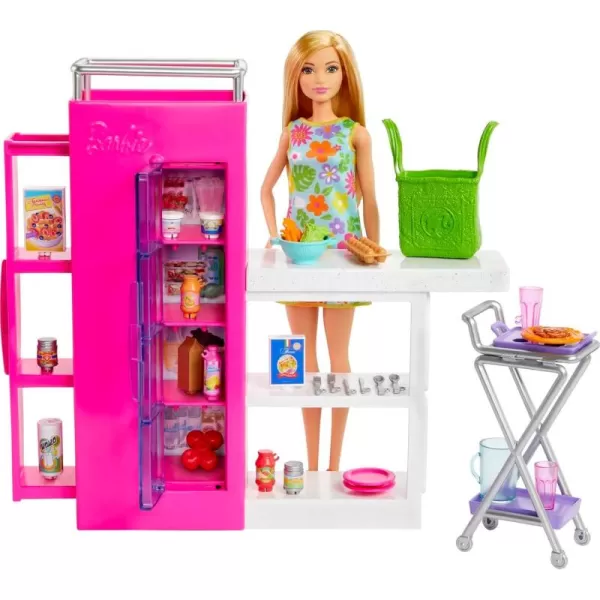 Barbie Doll ampamp 25 Accessories Ultimate Pantry Playset with Doll House Furniture FoodThemed Pieces ampamp Sticker SheetPantry