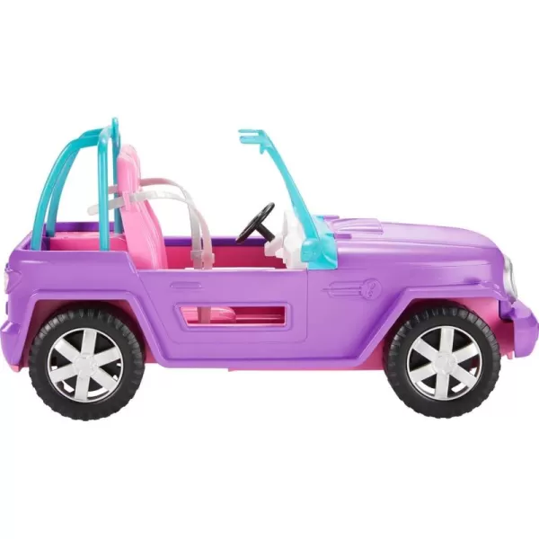 Barbie Toy Car DollSized SUV Purple OffRoad Vehicle with 2 Pink Seats ampamp Treaded Rolling WheelsMulticolor