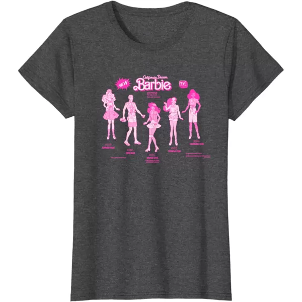 Barbie  California Dream Barbie  Friends TShirtDark Heather Grey