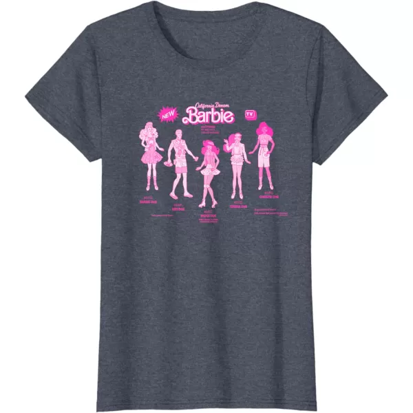 Barbie  California Dream Barbie  Friends TShirtHeather Blue