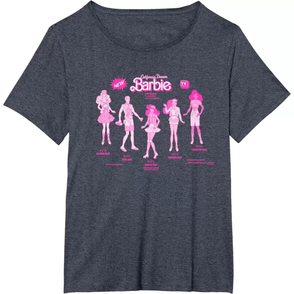 Barbie  California Dream Barbie  Friends TShirtHeather Blue