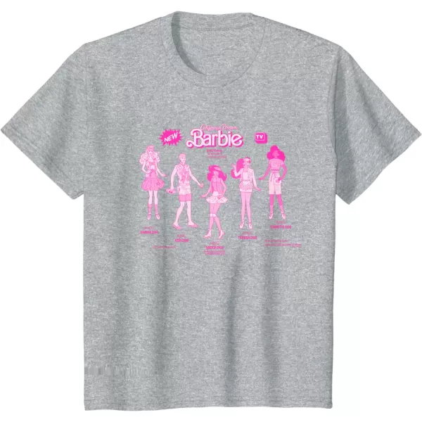 Barbie  California Dream Barbie  Friends TShirtHeather Grey