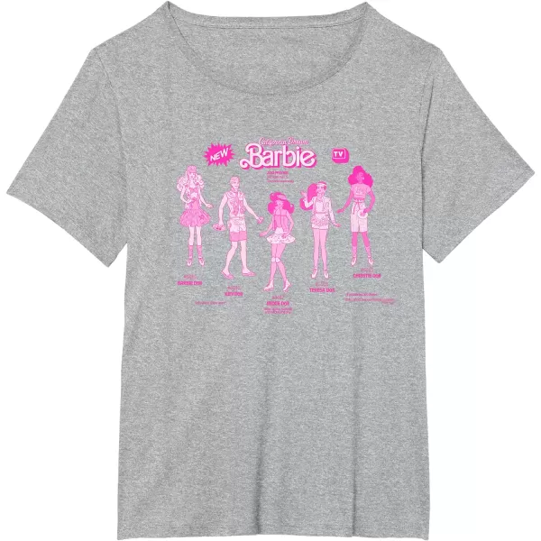 Barbie  California Dream Barbie  Friends TShirtHeather Grey