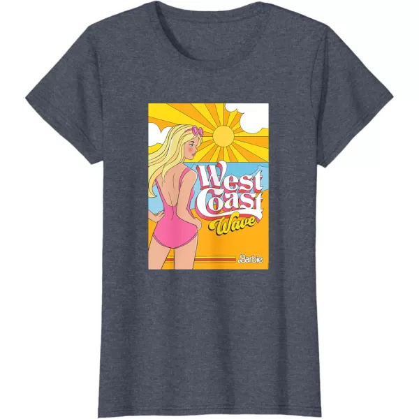 Barbie  West Coast Wave Sunset TShirtHeather Blue