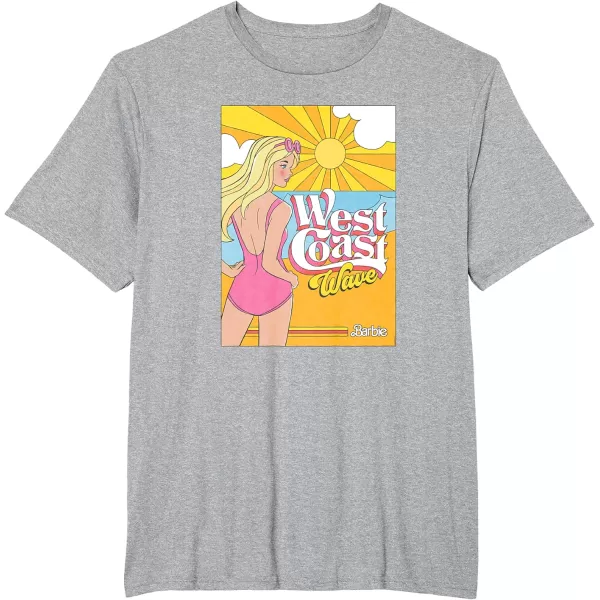 Barbie  West Coast Wave Sunset TShirtHeather Grey