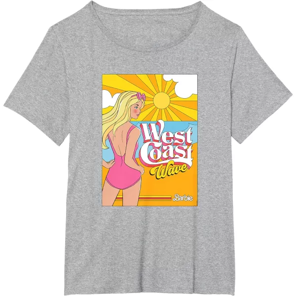 Barbie  West Coast Wave Sunset TShirtHeather Grey