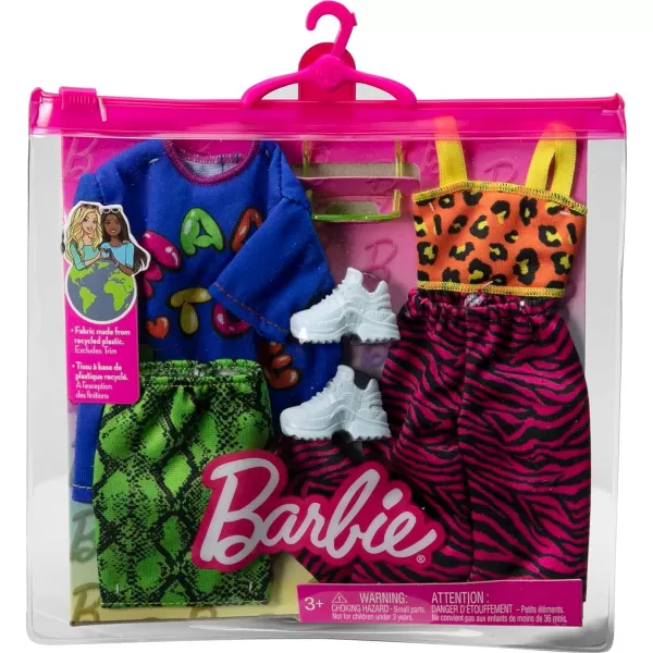 Barbie Clothes Fashion and Accessory 2Pack Dolls 2 Vibrant Outfits with Styling Pieces for Complete LooksBarbie Clothes Fashion and Accessory 2Pack Dolls 2 Vibrant Outfits with Styling Pieces for Complete Looks