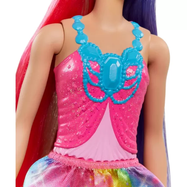 Barbie Dreamtopia Doll Royal in Rainbow Dress with ExtraLong Colorful Fantasy Hair and Styling Accessories SmallModern Rainbow