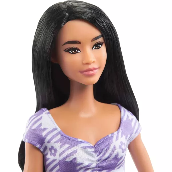 Barbie Fashionistas Doll 199 with Tall Body Wavy Black Hair Gingham CutOut Dress amp AccessoriesBarbie Fashionistas Doll 199 with Tall Body Wavy Black Hair Gingham CutOut Dress amp Accessories