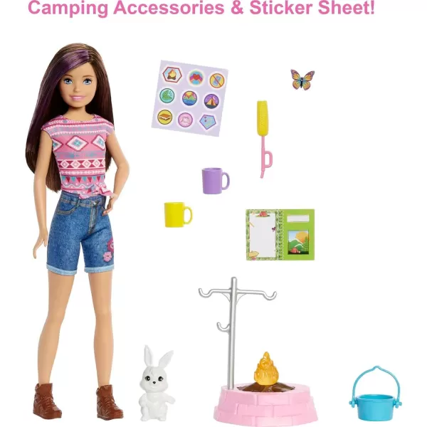 Barbie It Takes Two Stacie Doll amp Accessories Camping Playset with Doll Pet Tent Puppy Sticker Sheet amp AccessoriesBrunette Multi