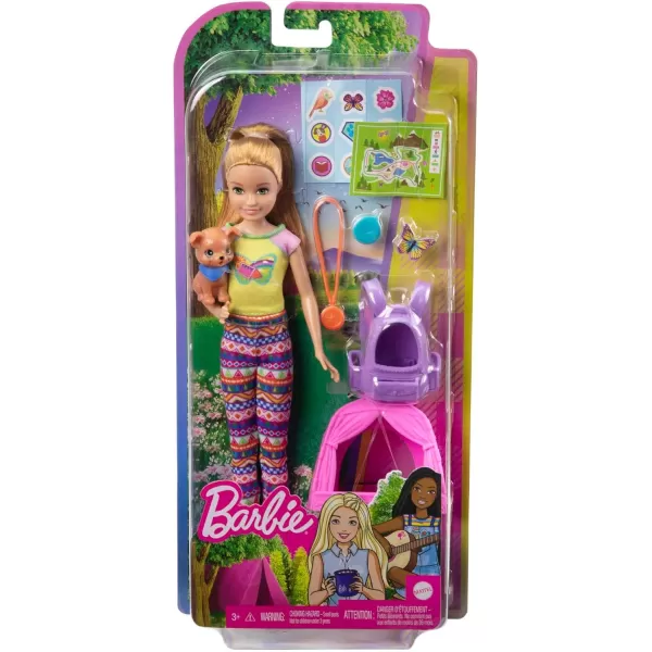 Barbie It Takes Two Stacie Doll amp Accessories Camping Playset with Doll Pet Tent Puppy Sticker Sheet amp AccessoriesModern Multi Color