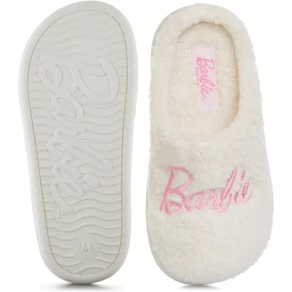 Barbie Kids Slippers Gifts for Girls Extra Cozy Fuzzy House Slippers Slip OnCream