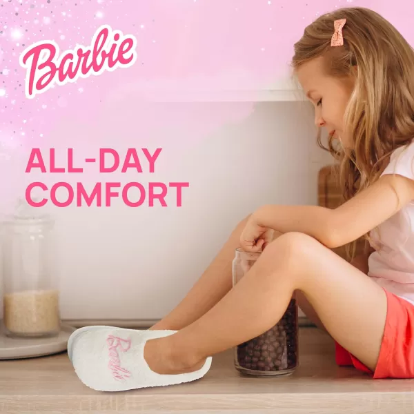 Barbie Kids Slippers Gifts for Girls Extra Cozy Fuzzy House Slippers Slip OnCream