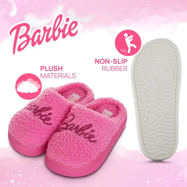 Barbie Kids Slippers Gifts for Girls Extra Cozy Fuzzy House Slippers Slip OnHot Pink