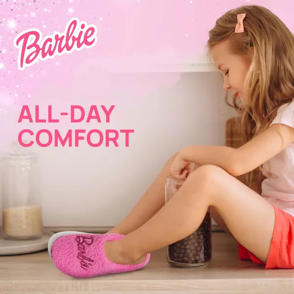 Barbie Kids Slippers Gifts for Girls Extra Cozy Fuzzy House Slippers Slip OnHot Pink