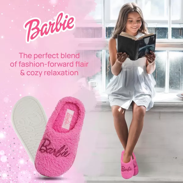 Barbie Kids Slippers Gifts for Girls Extra Cozy Fuzzy House Slippers Slip OnHot Pink