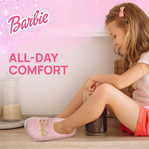 Barbie Kids Slippers Gifts for Girls Extra Cozy Fuzzy House Slippers Slip OnPink