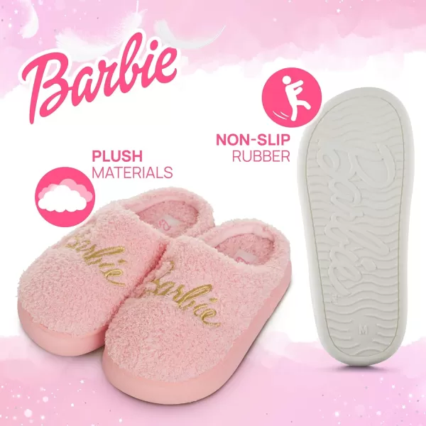 Barbie Kids Slippers Gifts for Girls Extra Cozy Fuzzy House Slippers Slip OnPink