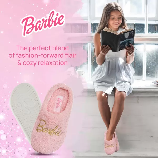 Barbie Kids Slippers Gifts for Girls Extra Cozy Fuzzy House Slippers Slip OnPink