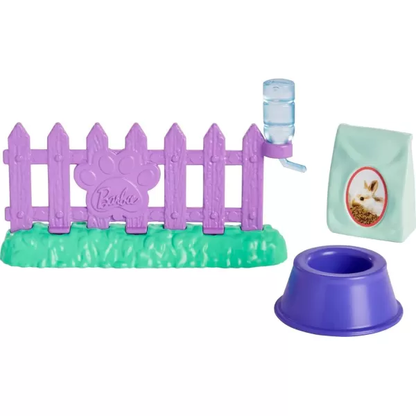 Barbie Pets and Accessories Interactive Bunny Playset with Moving Nose and Ears 9 AnimalThemed PiecesMulticolor