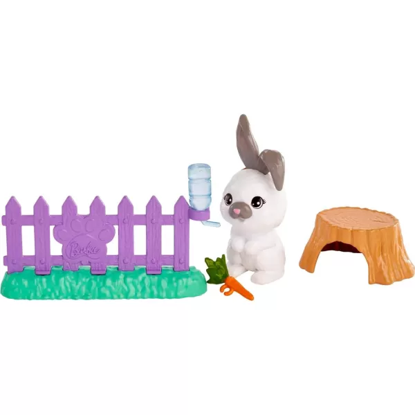 Barbie Pets and Accessories Interactive Bunny Playset with Moving Nose and Ears 9 AnimalThemed PiecesMulticolor