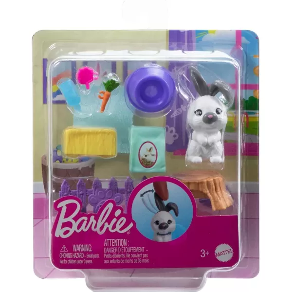 Barbie Pets and Accessories Interactive Bunny Playset with Moving Nose and Ears 9 AnimalThemed PiecesMulticolor