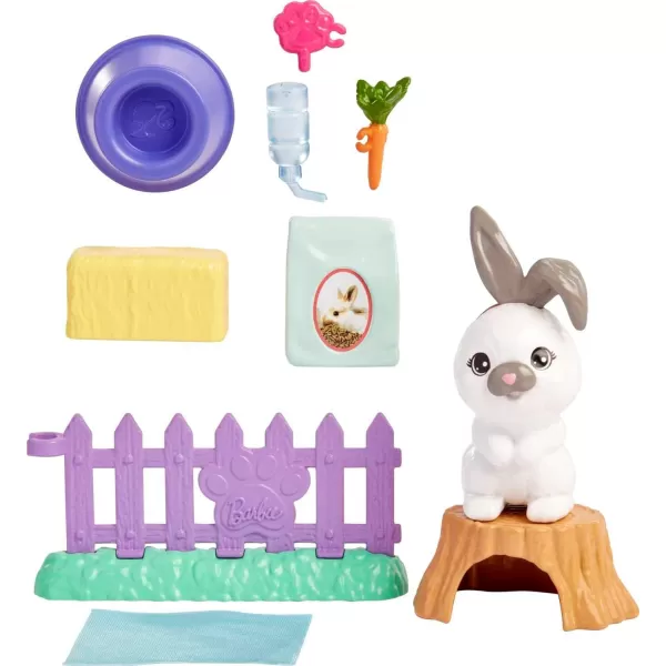 Barbie Pets and Accessories Interactive Bunny Playset with Moving Nose and Ears 9 AnimalThemed PiecesMulticolor