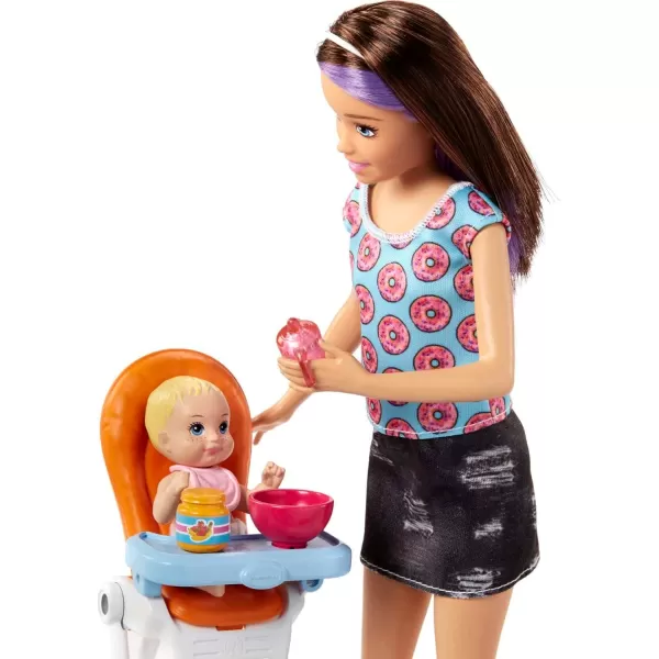 Barbie Skipper Babysitters Inc Dolls amp Playset Nap N Nurture Nursery Skipper Doll Baby Doll Crib amp 10 Accessories Working BouncerHighchair amp Cot