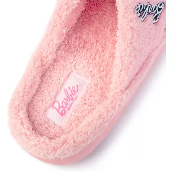 Barbie Womens Cozy XBand and Open Toe Faux Fur Memory Foam Indoor Outdoor Soled Slipper in XsXLPink Xband