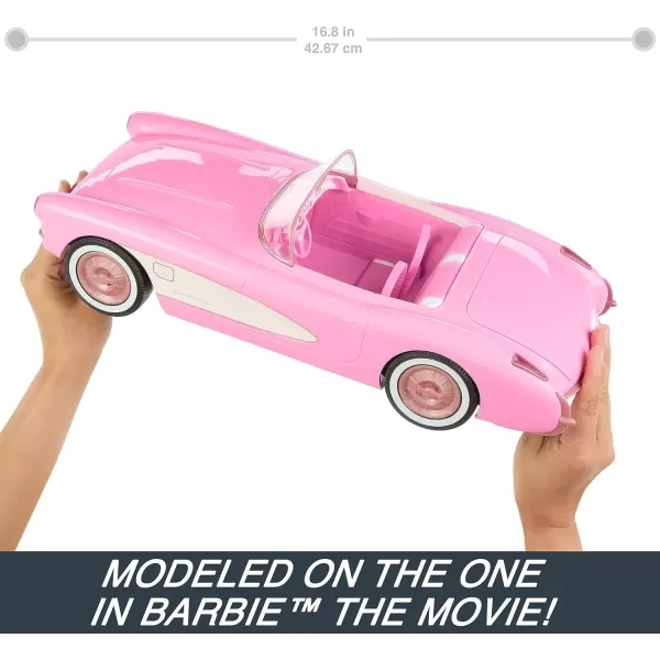 Hot Wheels RC Barbie Corvette BatteryOperated RemoteControl Toy Car from Barbie The Movie Holds 2 Barbie Dolls Trunk Opens for StorageModern