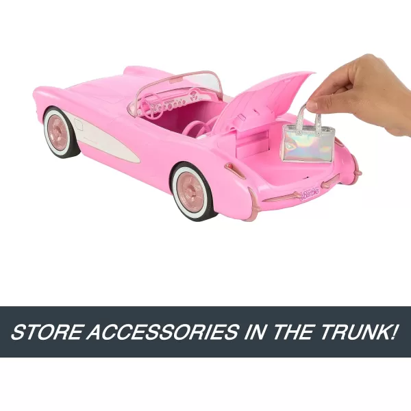 Hot Wheels RC Barbie Corvette BatteryOperated RemoteControl Toy Car from Barbie The Movie Holds 2 Barbie Dolls Trunk Opens for StorageModern