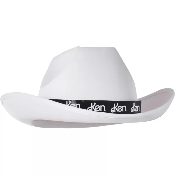 InSpirit Designs Kids Barbie and Ken Cowboy or Cowgirl Hat  Officially Licensed  White Cowboy Hat  Interchangeable Barbie and Ken RibbonsOne Size