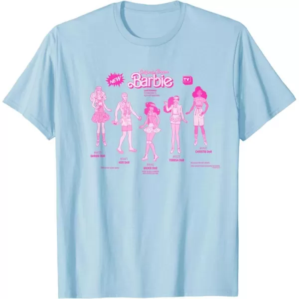 Barbie  California Dream Barbie  Friends TShirtBaby Blue