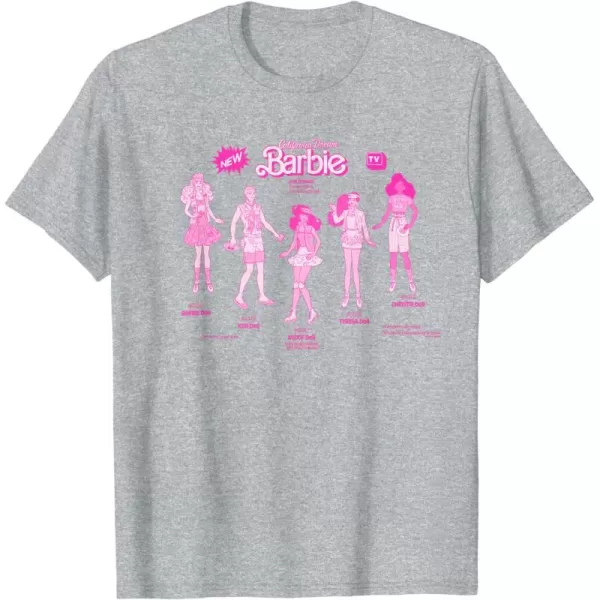 Barbie  California Dream Barbie  Friends TShirtHeather Grey