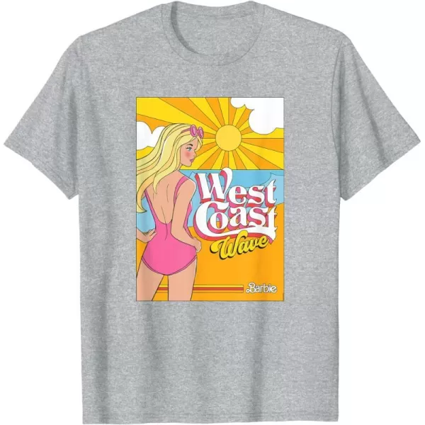 Barbie  West Coast Wave Sunset TShirtHeather Grey