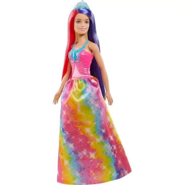 Barbie Dreamtopia Doll Royal in Rainbow Dress with ExtraLong Colorful Fantasy Hair and Styling Accessories SmallModern Rainbow