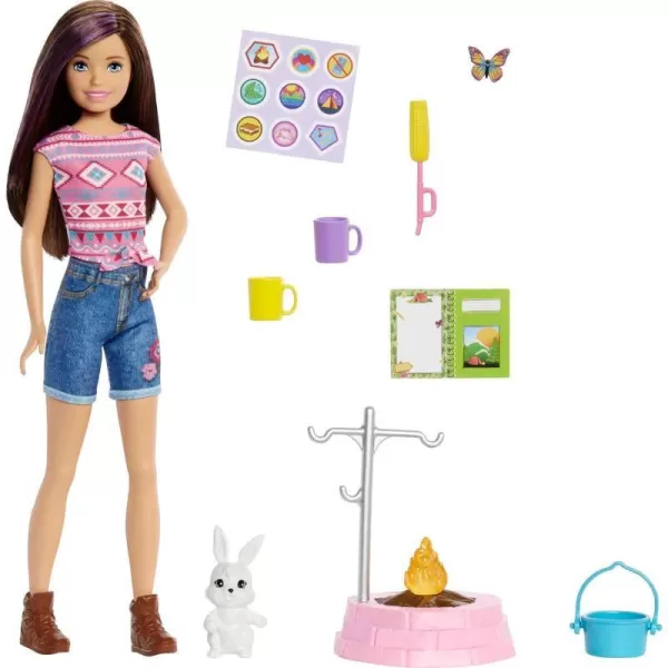 Barbie It Takes Two Stacie Doll amp Accessories Camping Playset with Doll Pet Tent Puppy Sticker Sheet amp AccessoriesBrunette Multi