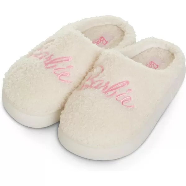 Barbie Kids Slippers Gifts for Girls Extra Cozy Fuzzy House Slippers Slip OnCream