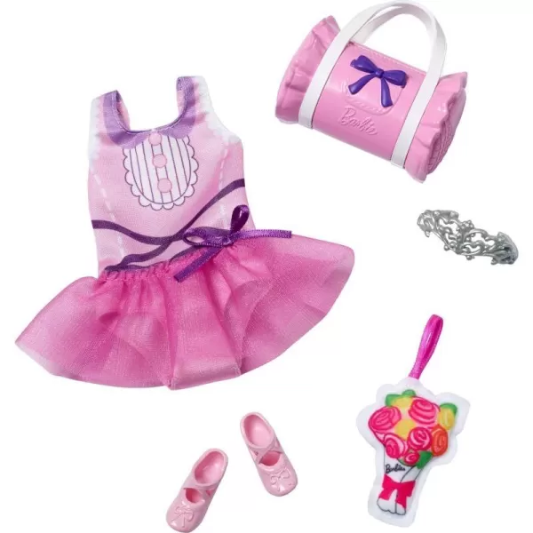 Barbie My First Barbie Clothes Fashion Pack for 135inch Preschool Dolls Tutu Leotard with Ballet and Dance AccessoriesDance