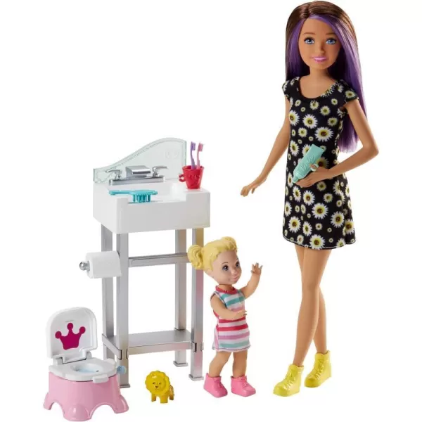 Barbie Skipper Babysitters Inc Dolls amp Playset Nap N Nurture Nursery Skipper Doll Baby Doll Crib amp 10 Accessories Working BouncerPotty Training