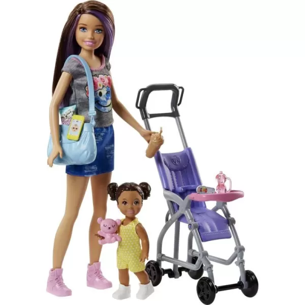 Barbie Skipper Babysitters Inc Dolls amp Playset Nap N Nurture Nursery Skipper Doll Baby Doll Crib amp 10 Accessories Working BouncerPram Playset