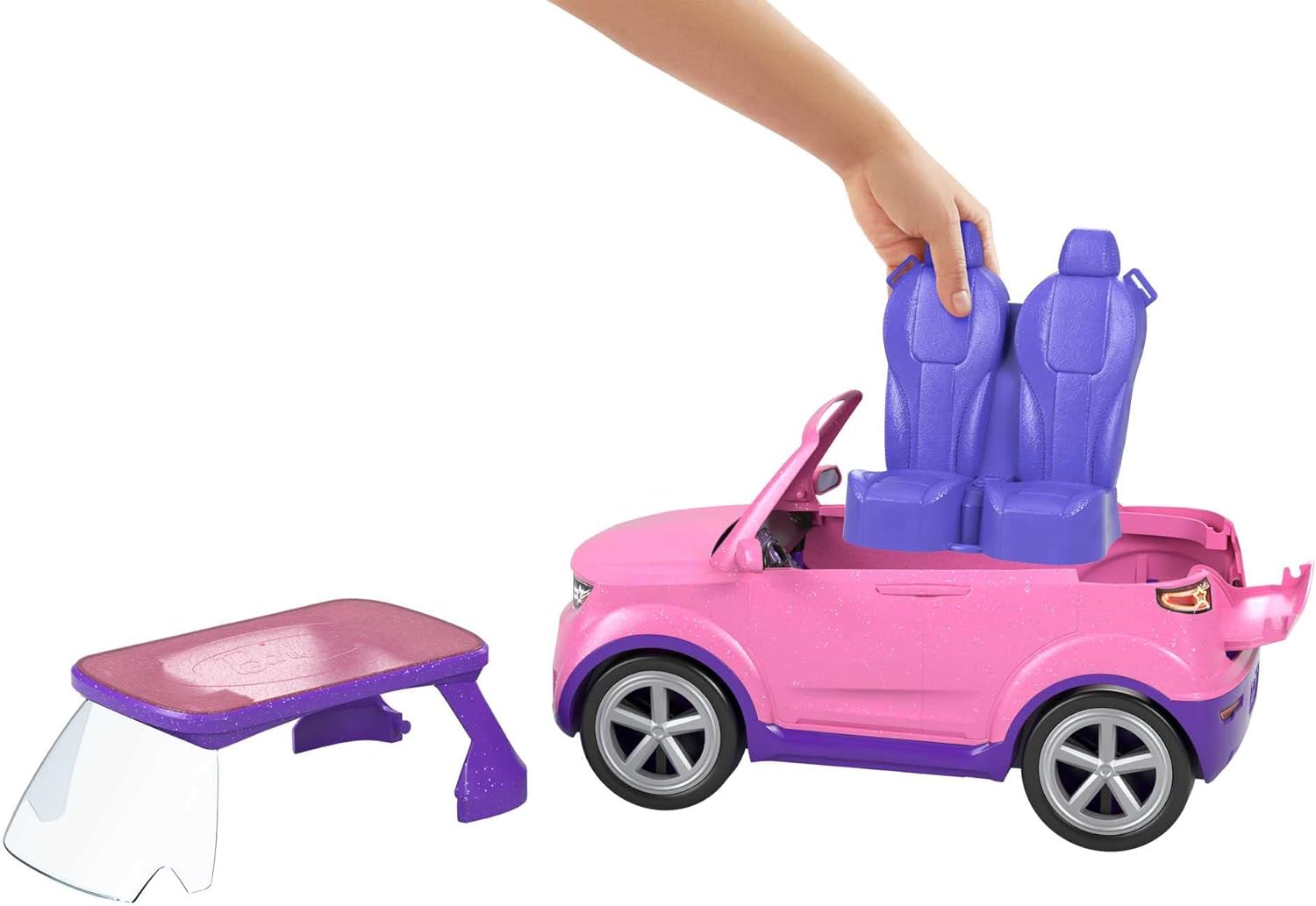 Barbie Big City Big Dreams Transforming Vehicle Playset Pink 2Seater SUV Reveals Stage Drum Set amp ConcertThemed Accessories Gift for 3 to 7 Year OldsSingle