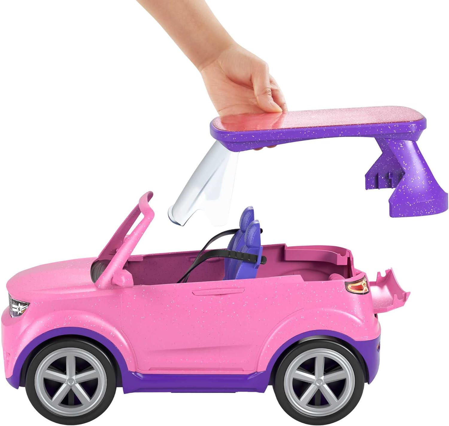 Barbie Big City Big Dreams Transforming Vehicle Playset Pink 2Seater SUV Reveals Stage Drum Set amp ConcertThemed Accessories Gift for 3 to 7 Year OldsSingle