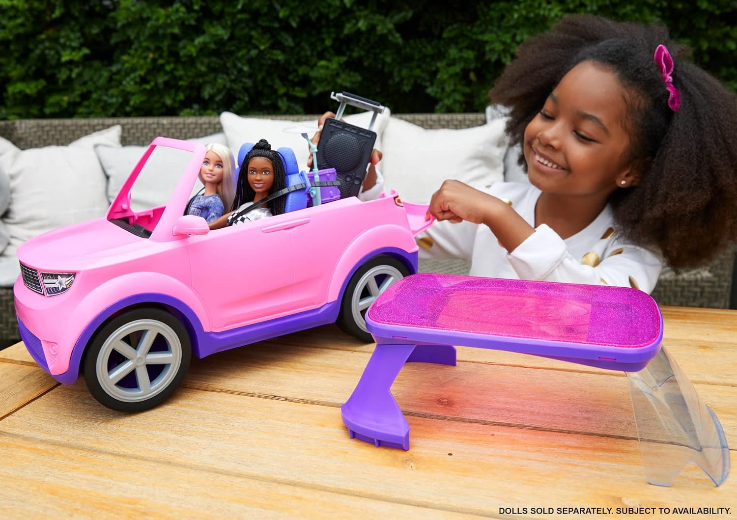 Barbie Big City Big Dreams Transforming Vehicle Playset Pink 2Seater SUV Reveals Stage Drum Set amp ConcertThemed Accessories Gift for 3 to 7 Year OldsSingle